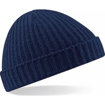 Čepice Beechfield Čepice ze žebrovaného materiálu v retro stylu Barva: modrá námořní