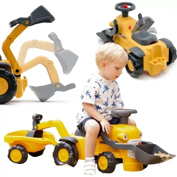 Odrážedlo Odrážedlo FALK KOMATSU s přední lžící, zadním bagrem a přívěsem