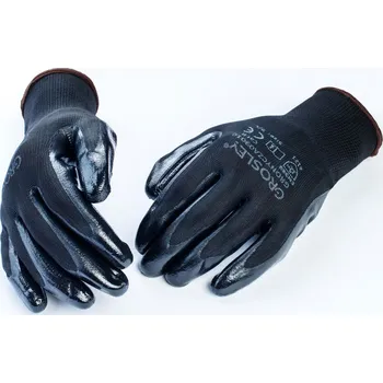 Grosley GR69004 Polyesterové rukavice potažené nitrilem, černé 10/XL - 12 párů