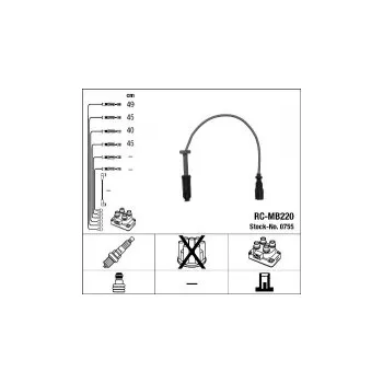 Zapalovací kabel Sada kabelů pro zapalování NGK RC-MB220 - MERCEDES-BENZ