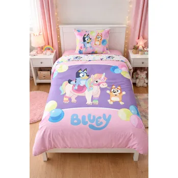 Povlečení BrandMac Dětské bavlněné povlečení BLUEY s jednorožcem 140x200cm, 70x90 cm