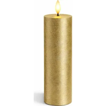 Svíčka SIRIUS LED svíčka na baterie vosková Sille, Ø 5 × 20 cm, zlatá, 2× AA