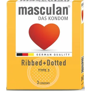 Kondom MASCULAN s výstupky a vroubky 3 ks