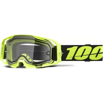 Motocyklové brýle Motokrosové / enduro brýle 100% ARMATIC ENDURO DUAL PENE NEON ŽLUTÁ/ČERNÁ s čirým dvojitým objektivem, 50070-10004 (motokrosové brýle, které nově definují pohodlí a vizuální čistotu)