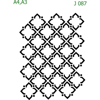 Plastová šablona pro malování - Strukturální vzory - Pootočené čtverce (J087) - A4 , Nelepící folie
