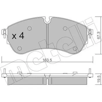 Brzdový systém Sada brzdových destiček, kotoučová brzda METELLI 22-1173-1