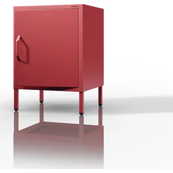 Noční stolek Kovový noční stolek červený Moderní MIA, 424 x 595 x 400 mm