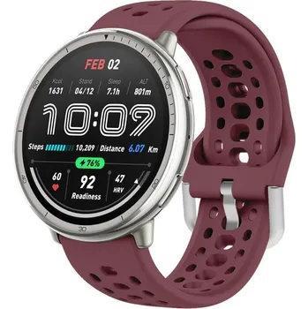 Ostatní příslušenství k chytrým hodinkám VSECHNONAMOBIL 105584 HOLE Silikonový řemínek pro Amazfit Active 2 bordový