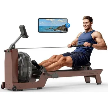 Kardio stroj Veslovací trenažér JOROTO MR390 vyrobený z vysoce kvalitního dřeva, vertikální nádrž na vodu o