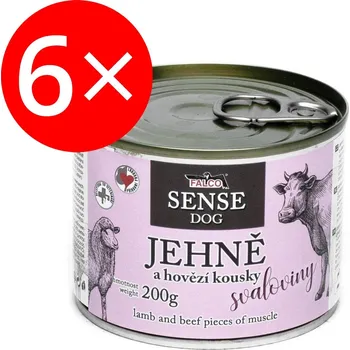 Krmivo pro psa Sokol Falco Sense Dog jehněčí a hovězí 6 × 200 g