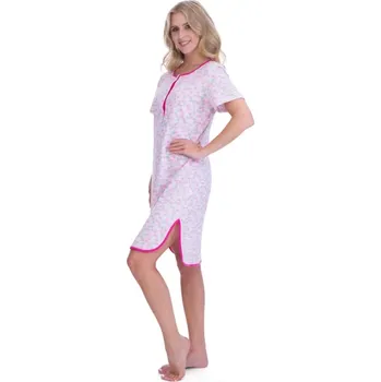 Dámská noční košile Dámská noční košile Ruko 2804/930, M, šedo-růžová