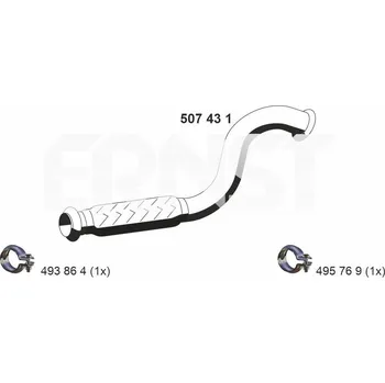Přední díl výfuku Výfuková trubka ERNST 507431