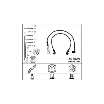 Zapalovací kabel Sada kabelů pro zapalování NGK RC-MB206 - MERCEDES-BENZ