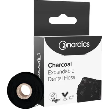 Dentální hygiena Nordics Charcoal zubní nit s aktivním uhlím 30 m