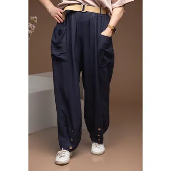 Dámské šaty Italy fashion Vzdušné kalhoty BENTLEY Barva: Tmavě modrá, Velikost: UNI: M-XL