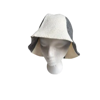 BELUTO Saunový klobouk - šedobílý