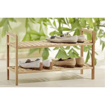 Botník Botník stohovatelný - dvě úrovně, mřížkový design z masivního ořechového dřeva. Rozměry: 69x26x40cm.