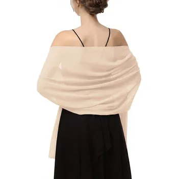 Šála B-TOP Lehký šifonový šál přes ramena v krémovém provedení