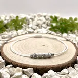 Certom Provázkový náramek magnezit matný a stříbro Ag925 0431