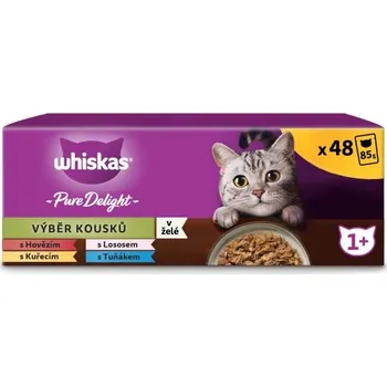 Whiskas Pure Delight Adult kapsička Beef/Chicken/Salmon/Tuna, 48x 85 g