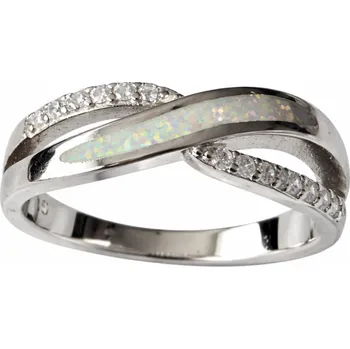 Prsten Stříbrný prsten s opálem a zirkony – elegantní třpyt nekonečné jemnosti ve velikostech 57, 65 65