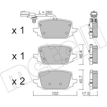 Auto-moto Sada brzdových destiček, kotoučová brzda METELLI 22-1366-1