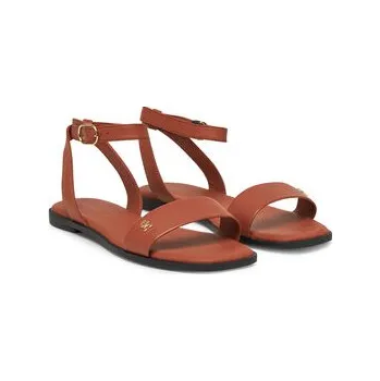 Dámské sandále Tommy Hilfiger Sandály Ankle Strap Leather Sandal FW0FW08422 Hnědá 41