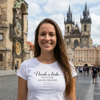 Dámské tričko STRIKER Dámské tričko pravda a láska musí zvítězit Barva: Bílá, Velikost: XXL