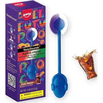 Bonbon Amos Hudební lízátko Tasty Sound Audio Lollipop - Cola (Pop Music) 12g
