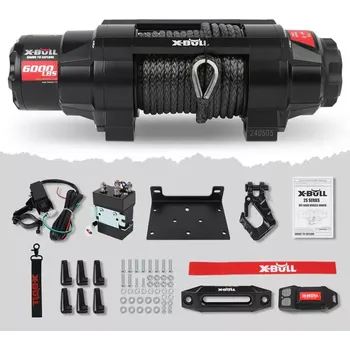 lanový naviják Elektrický ATV naviják 2,72t 12V syntetické lano 15,2 m X-BULL X6000B