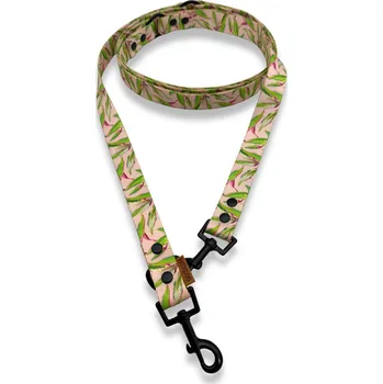 PafDog® Přepínací designové vodítko PafDog®, 5 délek, vzor PINK LEAVES DÉLKA: 1,5m, ŠÍŘKA VODÍTKA: 25 MM