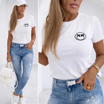 Světové Zboží Dámská bavlněné tričko v bílé barvě - Vlaštovky