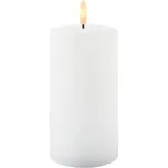 SIRIUS LED svíčka z pravého vosku Sille, 7,5 × 15 cm, bílá, dobíjecí