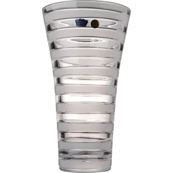Váza Broušená váza s pruhy, Glamour Crystal, 23 cm