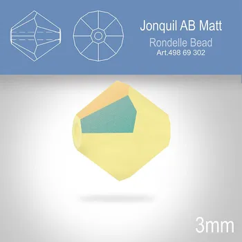 Korálek PRECIOSA Bicone (sluníčko) velikost 3mm. Barva JONQUIL AB MATT. Balení 40ks