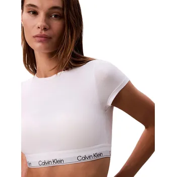 Dámské spodní prádlo Dámský top s podprsenkou CALVIN KLEIN-T-Shirt Bralette Icon Cotton Modal white Bílá S