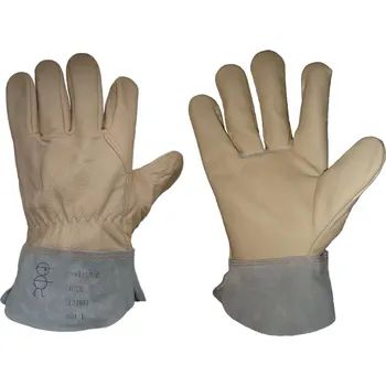 Pracovní oblečení PRAPOR HIDE / Celokožené rukavice z nábytkové usně - béžová 10,5