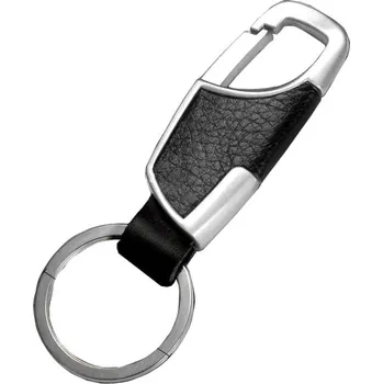 Přívěsek s karabinou pro muže, stříbrný, syntetický materiál a slitina neušlechtilých kovů, 8,8x3,2 cm