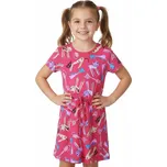 BAVLNĚNÉ DÍVČÍ ŠATY S KOČMAMI NOVINKA Barva: Tmavě růžová, Velikost: 110