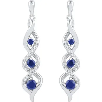 Souprava šperků B-TOP Dámské visací náušnice s modrými zirkony – elegantní twist design