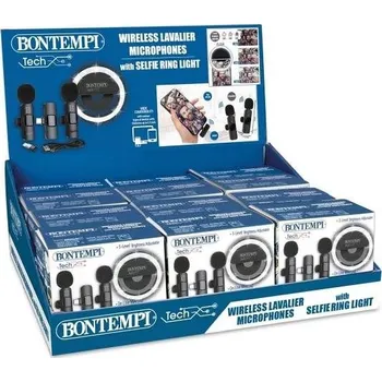 Fotoateliérová technika Mini kruhové světlo s dvěma bezdrátovými klopovými mikrofony