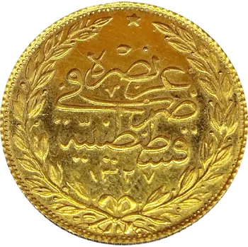 Zlatá mince 100 Kuruş 1327/4 (1912) Mehmed V. Reşâd