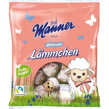 Čokoláda Manner ovečky plněné lískooříškovým krémem 75g