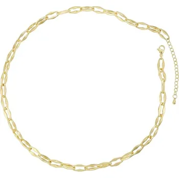 Souprava šperků B-TOP Nadčasový náhrdelník ve zlatém tónu s oválnými články