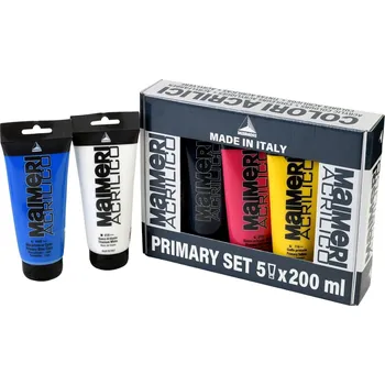 Výtvárné potřeby Maimeri Acrilico Sada akrylových barev 5 x 200 ml