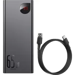 Baseus Adaman Metal Power Bank 20000mAh 65W – Digital Display Quick Charge (20000 mAh • 65 W • PD 3.0 • QC 3.0 • LED displej • kovové tělo)