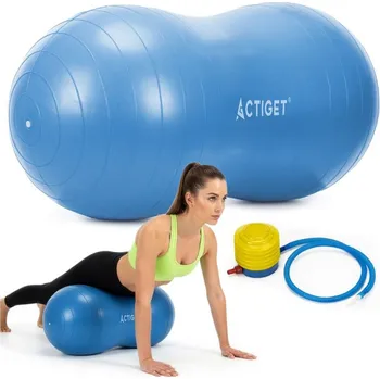 Gymnastický míč Dvojitý gymnastický míč Peanut + pumpička ACTIGET ACT0150 modrý