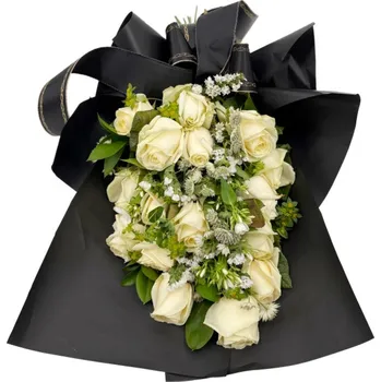 Smuteční dekorace Smuteční kytice na položení 60 cm bílá