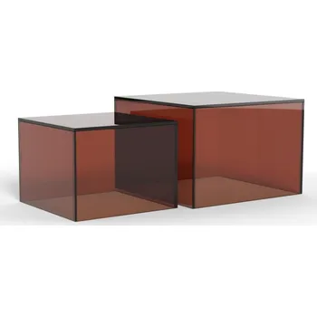 Konferenční stolek Sada 2 ks konferenčních stolků Dice hnědá