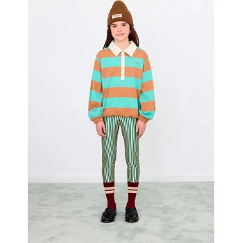 Dívčí legíny Dětské legíny Tinycottons STRIPES SHINY LEGGINGS AW25.331 zelená 77X, vel. 152